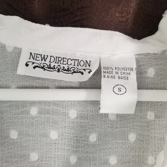 NWT, New Direction Sheer Dot Textured Blouse - Picture 6 of 10